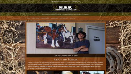 Customized Website for A Bar A Horse Shoeing in Colorado
