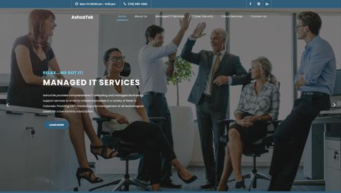 Customized Website for AshcaTek, Managed Service Provider in Colorado