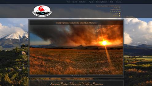 Customized Website for Spanish Peaks Alliance for Wildfire Protection in Colorado